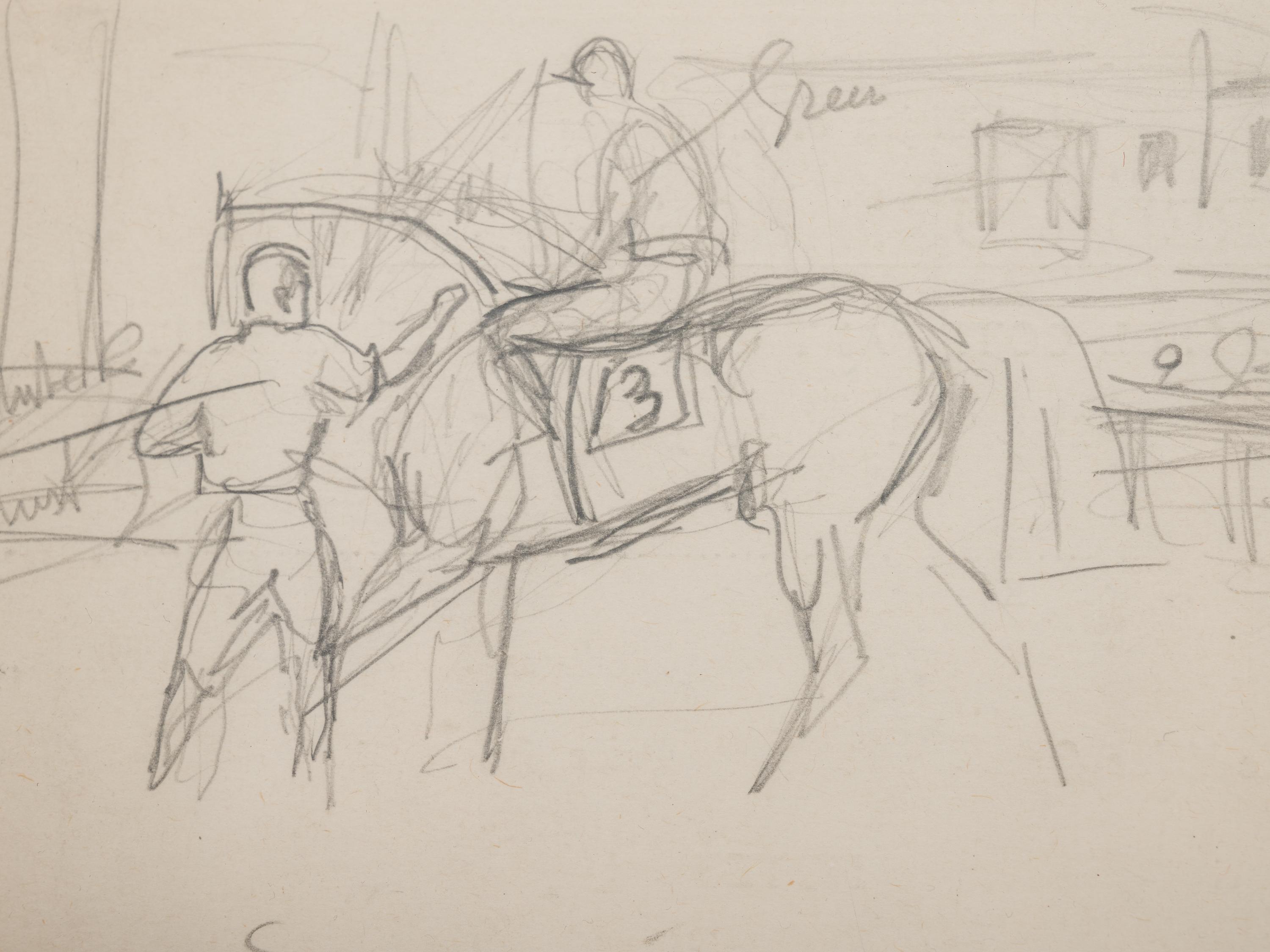 Study with Horse, Groom, and Jockey