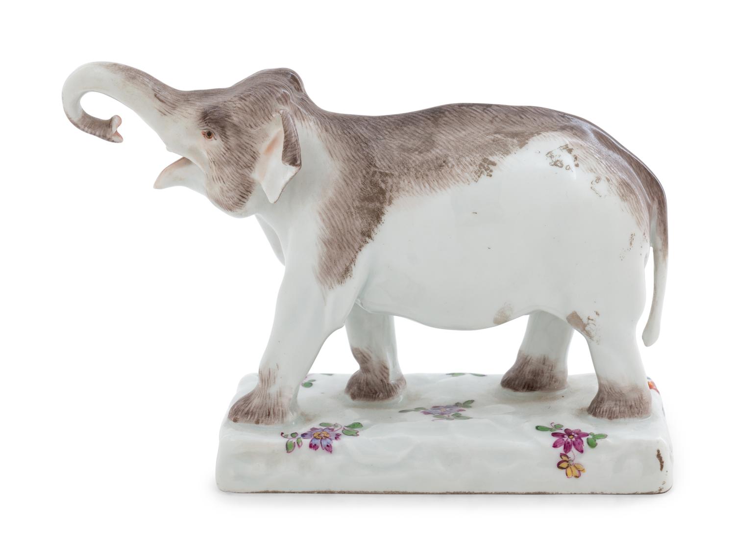 A Meissen Porcelain Elephant