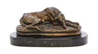 A French Bronze Animalier Figure, Paul Gayrard (1807-1855), Width 6 inches.