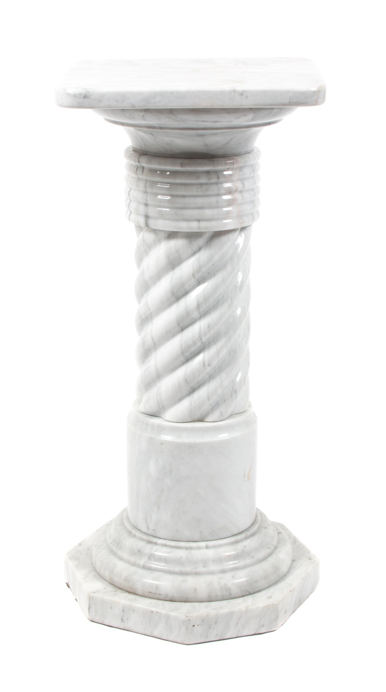A Continental Marble Pedestal Height 27 1/4 inches. — 20TH CENTURY