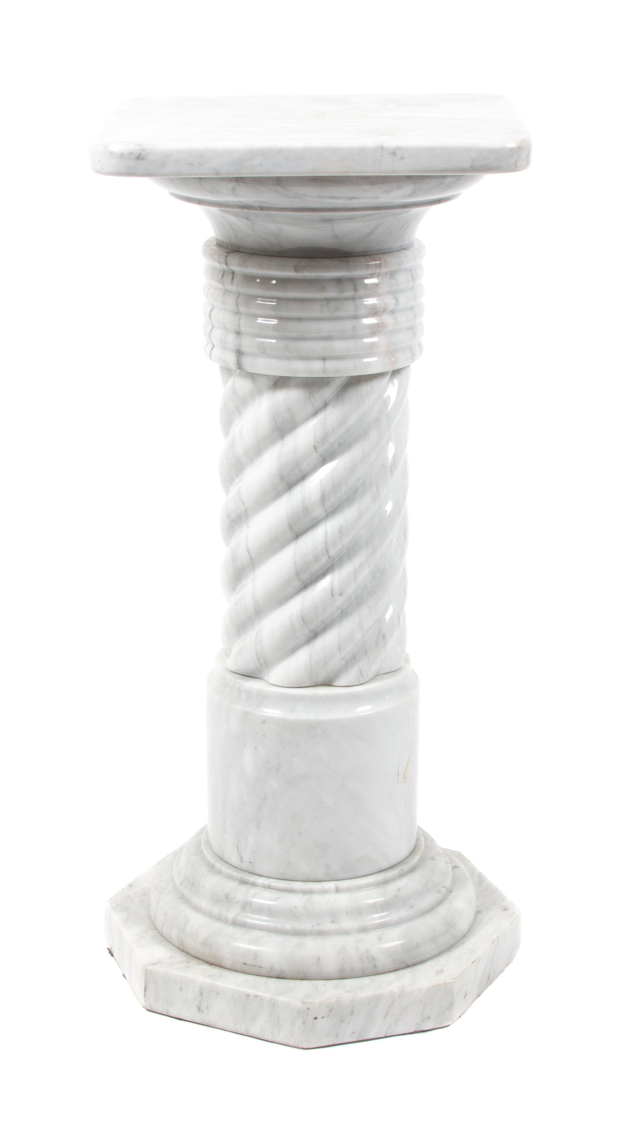 A Continental Marble Pedestal Height 27 1/4 inches. — 20TH CENTURY