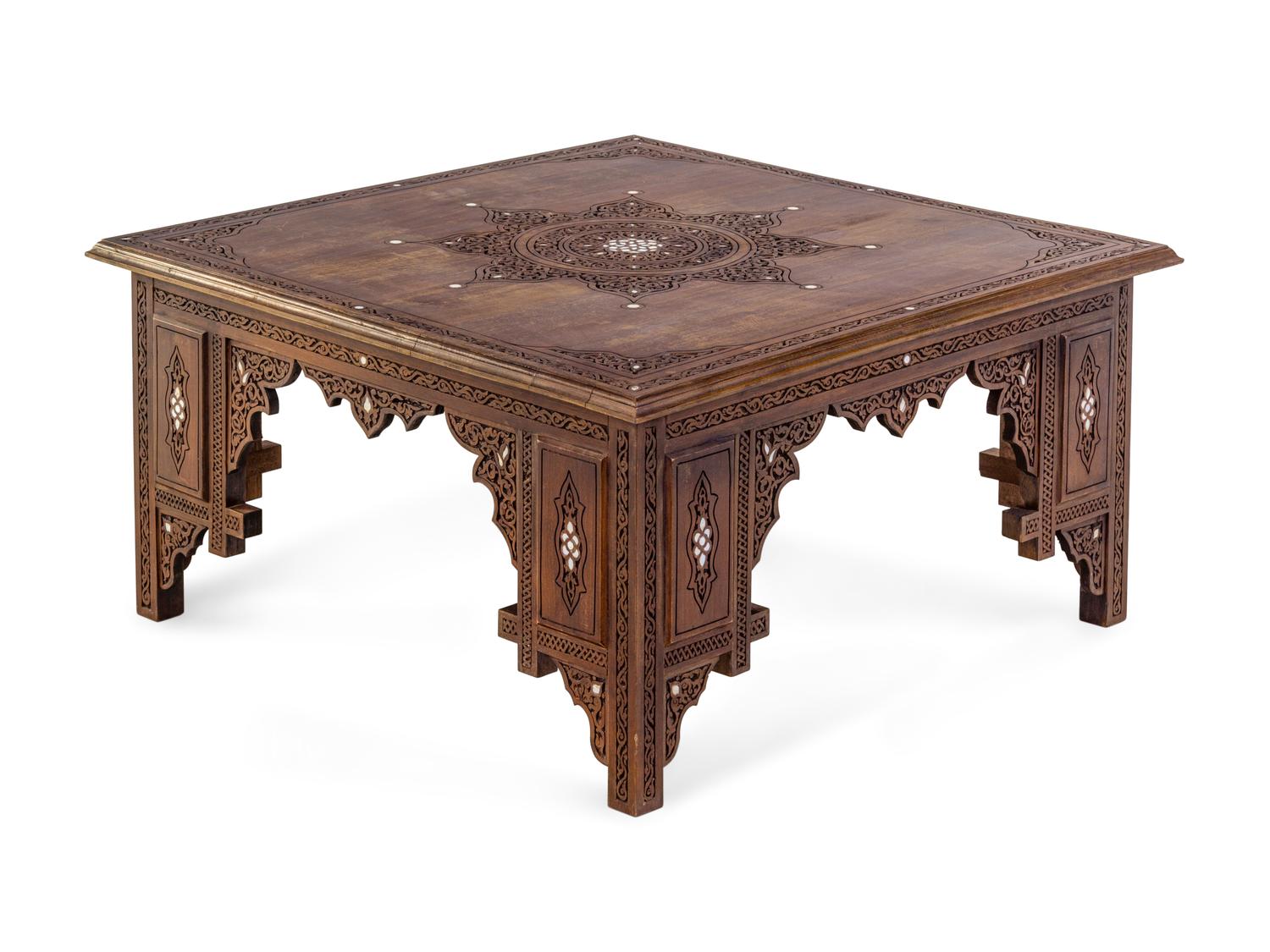 A Syrian Mother-of-Pearl Inlaid Low Table