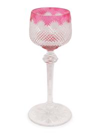 Twenty-Two Baccarat Nonancourt Cranberry Cut-to-Clear Hock Glasses