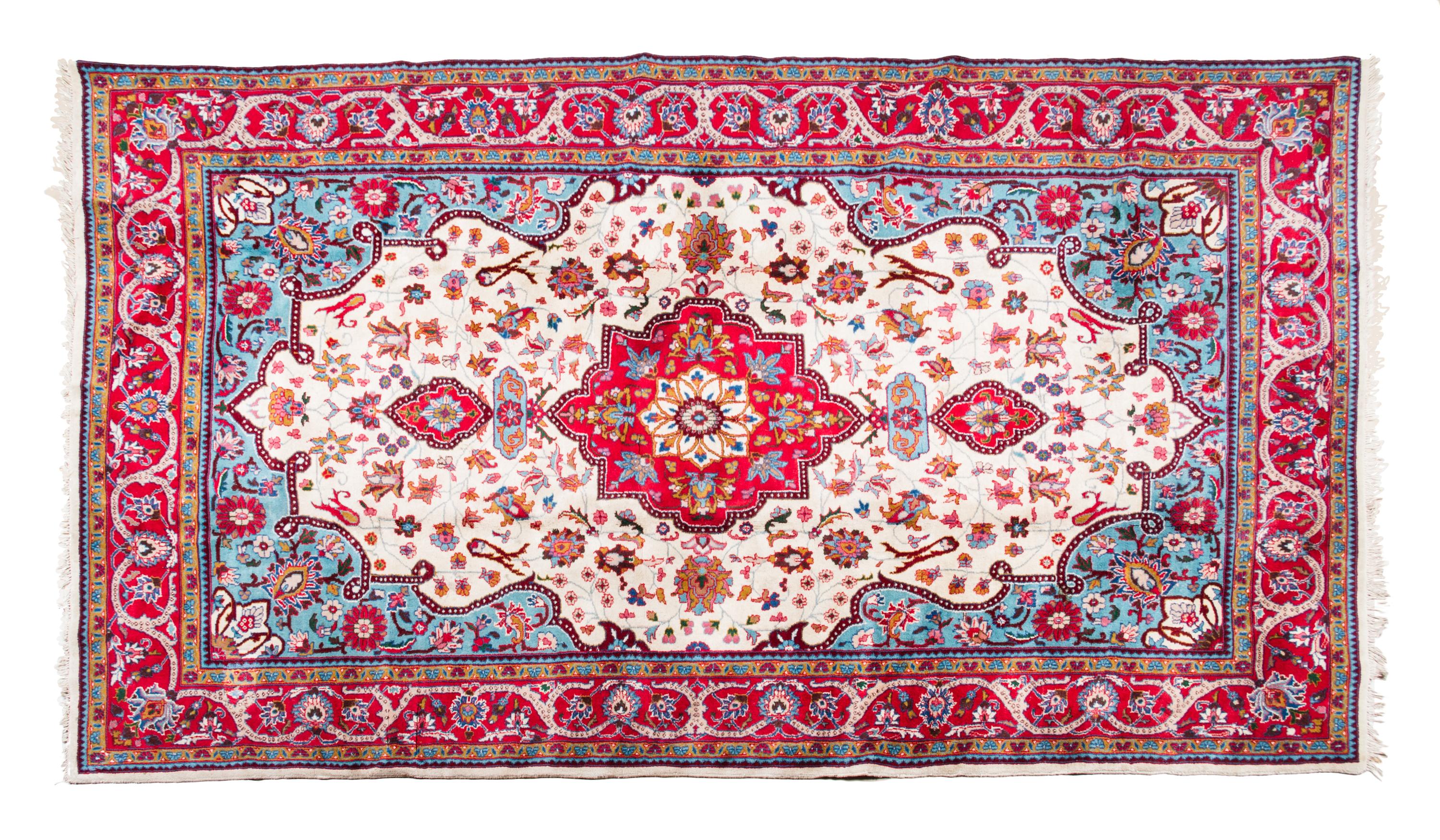 A Persian Style Wool Rug 9 feet 7 inches x 6 feet 3 inches.