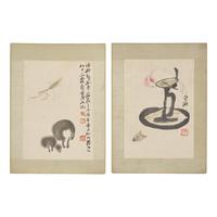 Two Qi Biashi Prints (Chinese, 1864-1957) 齊白石（1864-1957）木版水印兩幅