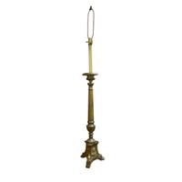 A Pair of Brass Candlestick Lamps 11" W x 11" D x 61" H — Argentina, Circa 1940