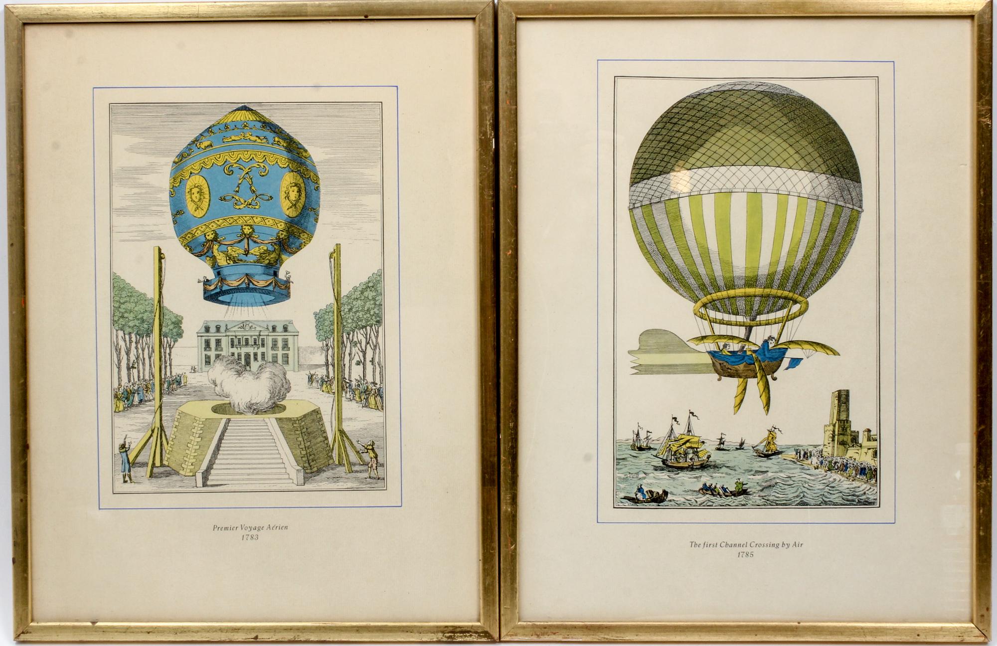 A Pair of Engravings with Hand Coloring Height 17 x width 13 inches (framed).
