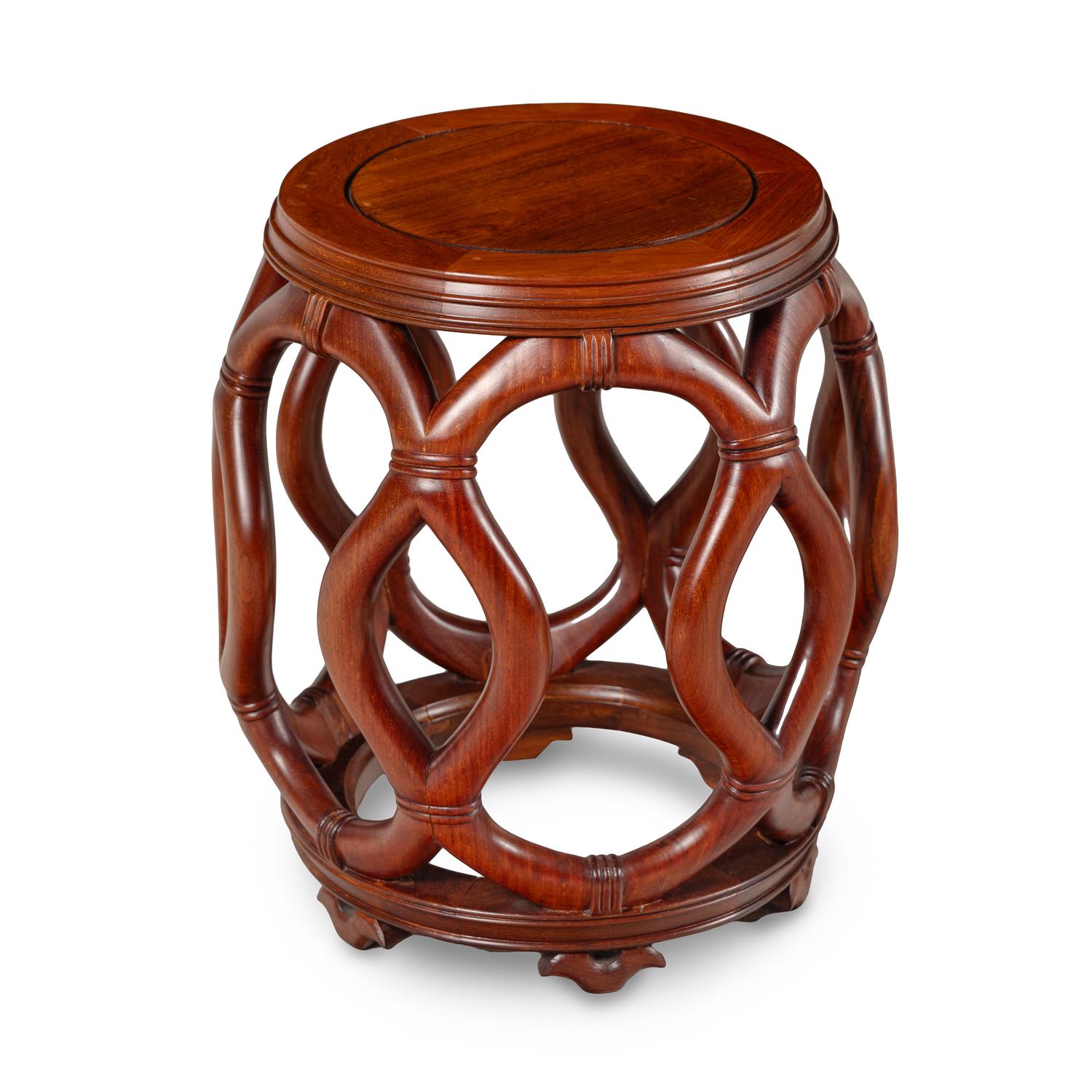 Four Chinese Hardwood Garden Stools, 20th Century — 硬木鼓凳四隻