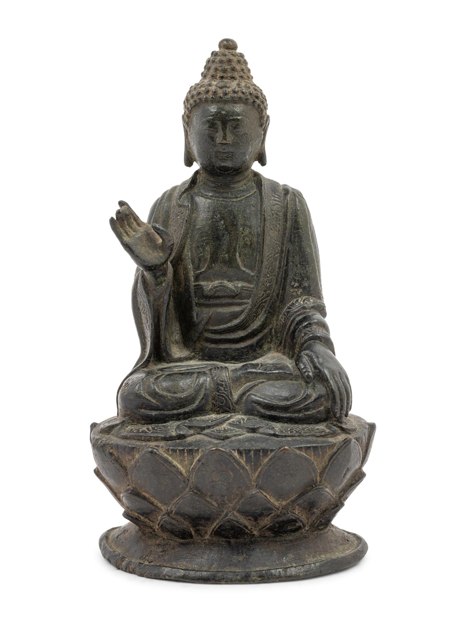 A Bronze Figure of Seated Buddha Shakyamuni