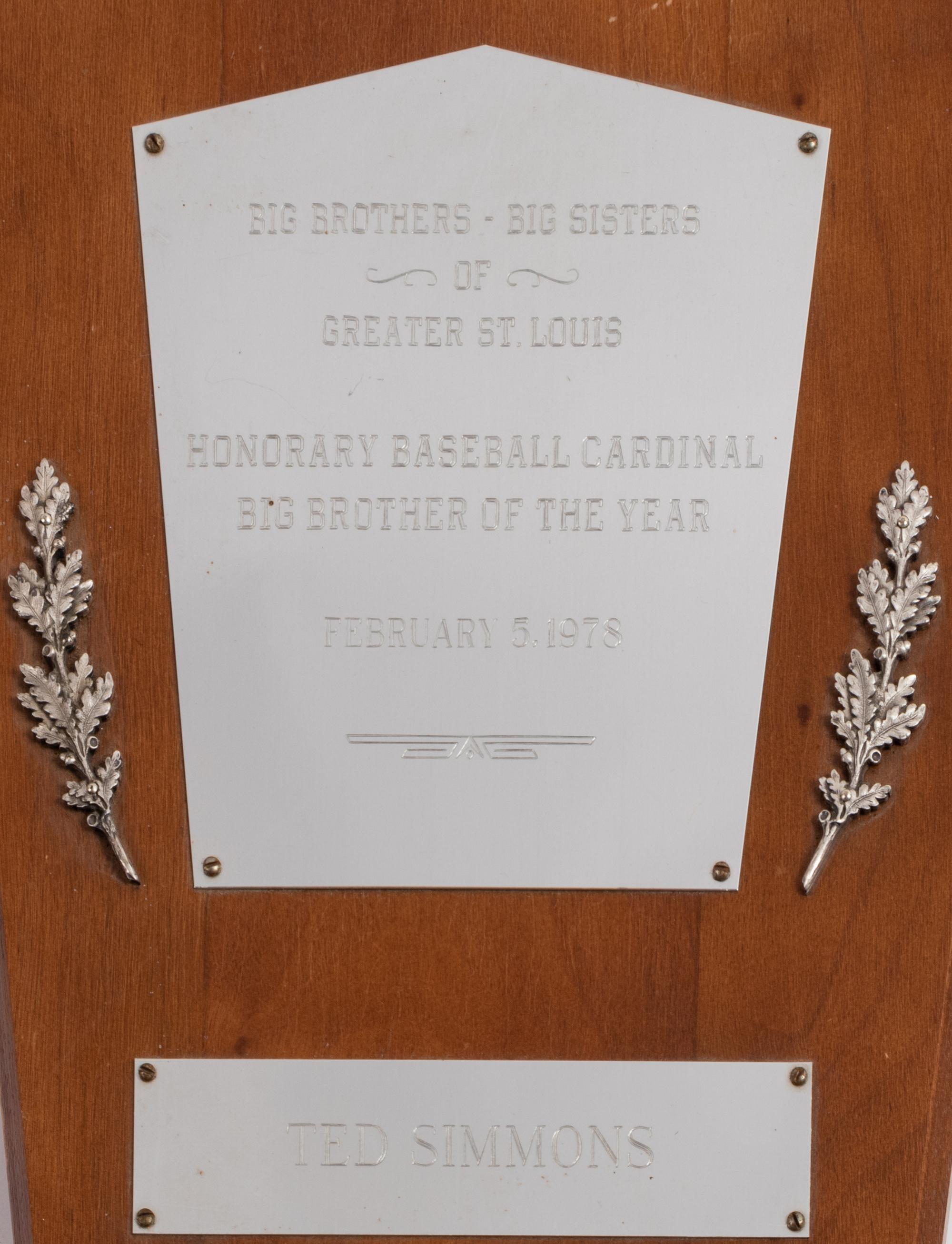 A Group of 14 Awards and Plaques from The Collection of Baseball Hall of Famer Ted Simmons,