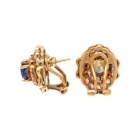 SAPPHIRE AND DIAMOND EARCLIPS