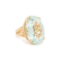 YELLOW GOLD AND AQUAMARINE RING