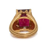 CARTIER, YELLOW GOLD AND RUBELLITE TOURMALINE RING