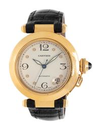 CARTIER, REF. 1035 18K YELLOW GOLD 'PASHA' WRISTWATCH