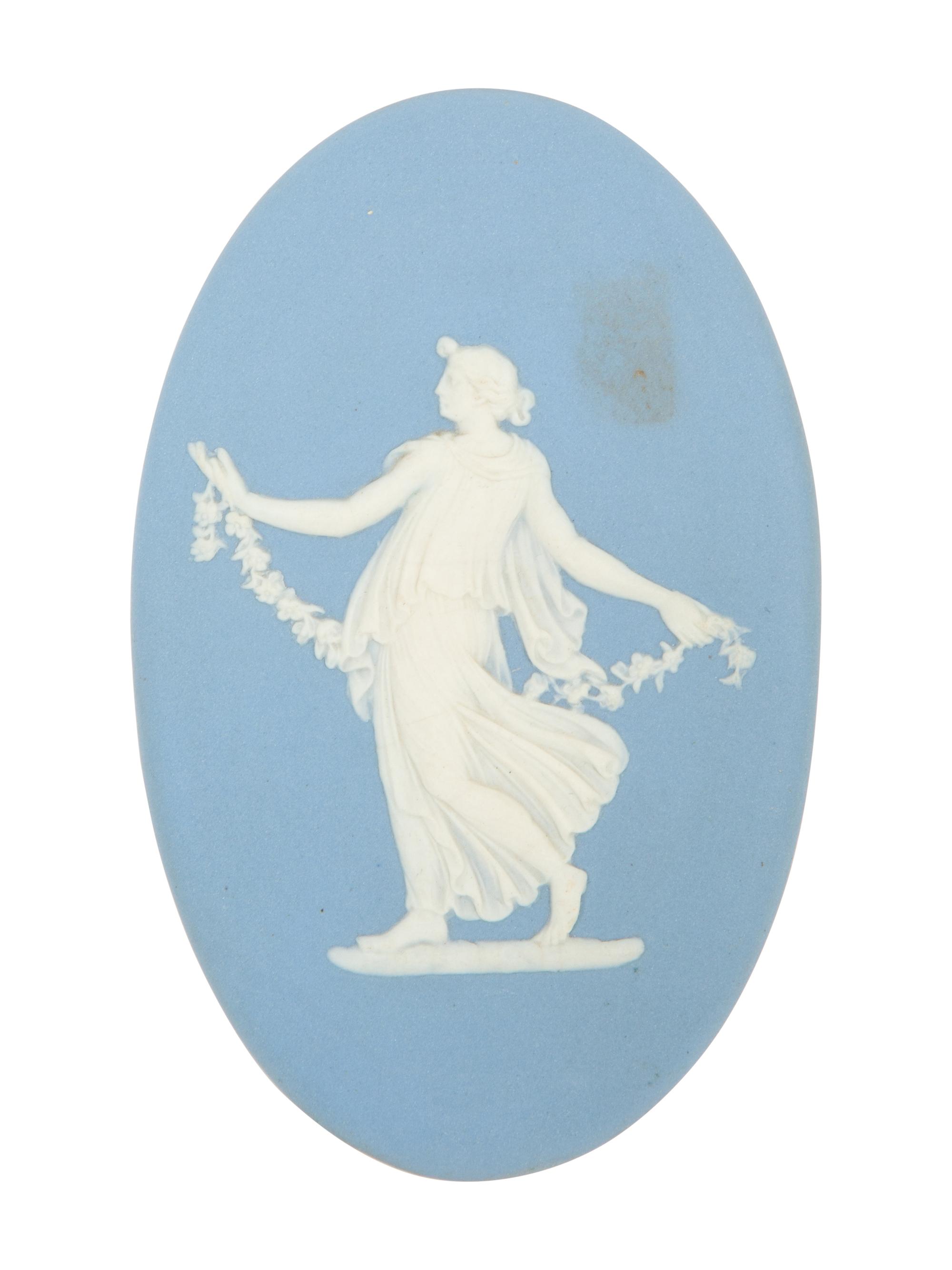 Two Wedgwood Blue Jasperware Items