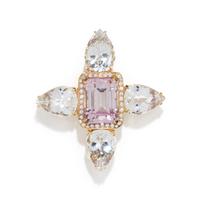 MULTIGEM AND DIAMOND BROOCH