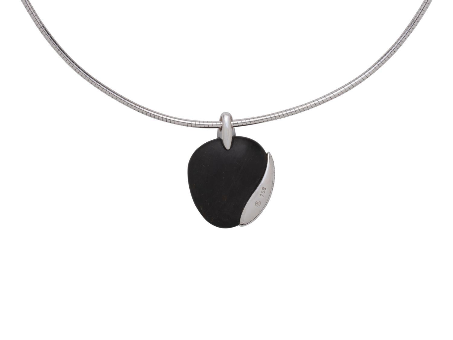 MOVADO, WHITE GOLD, PEBBLE AND DIAMOND SET