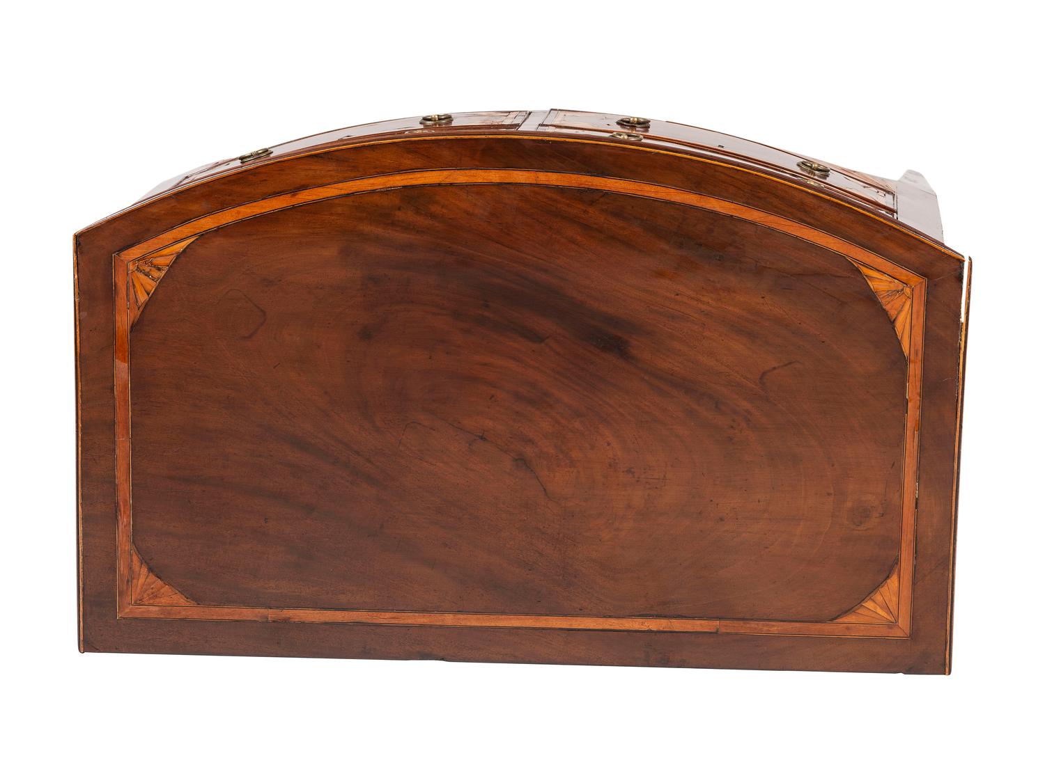 A George III Fan-Inlaid Mahogany Bow-Front Server