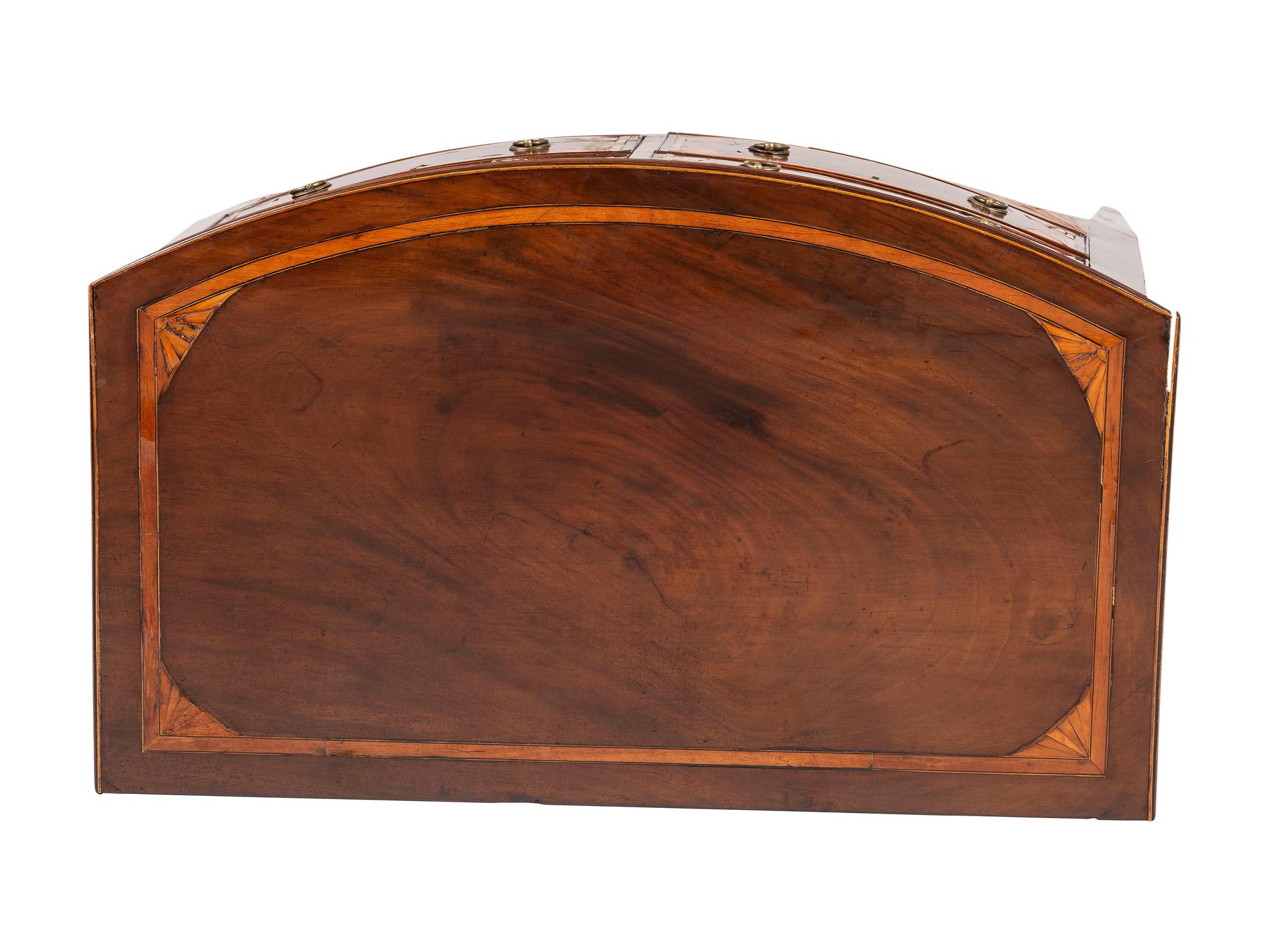 A George III Fan-Inlaid Mahogany Bow-Front Server