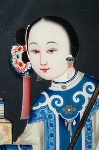 Two Chinese Export Reverse Glass Paintings