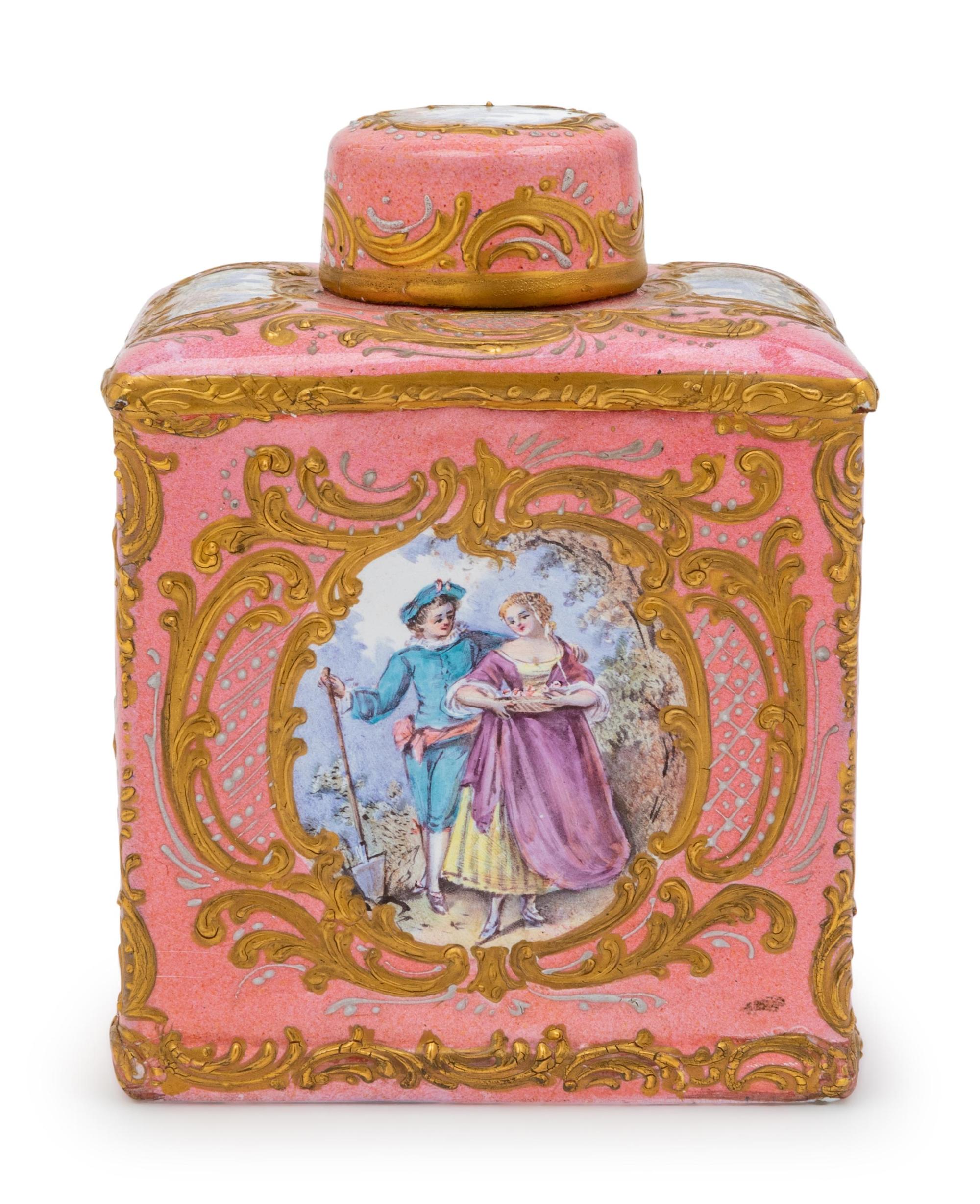 A French Enameled Tea Caddy