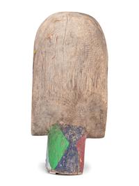 Carved and Painted Wood Head