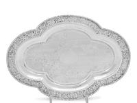 A Chinese Export Silver Card Tray
