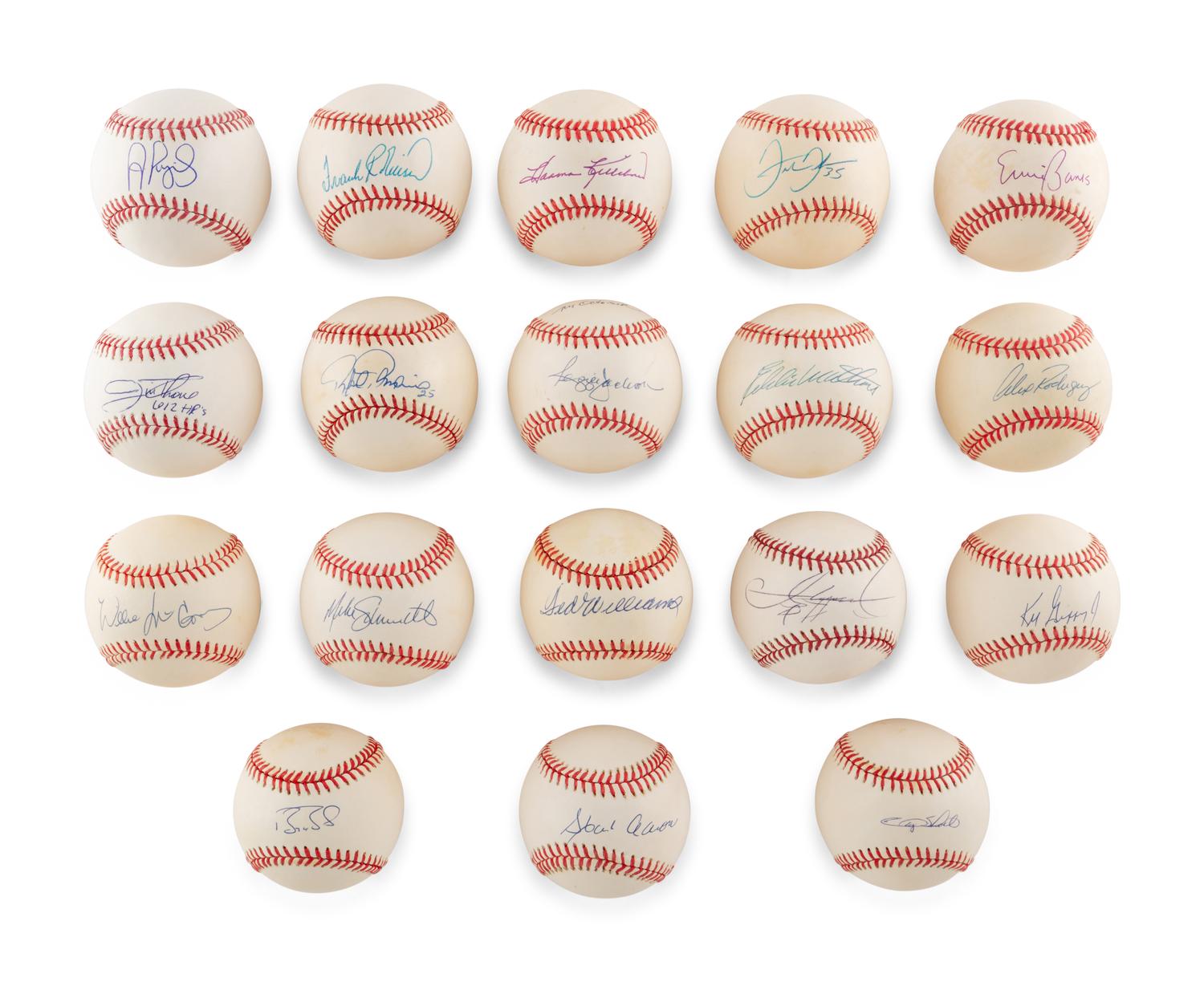A Group of 18 500 Home Run Club Signed Autograph Baseballs (Beckett Authentication Services),