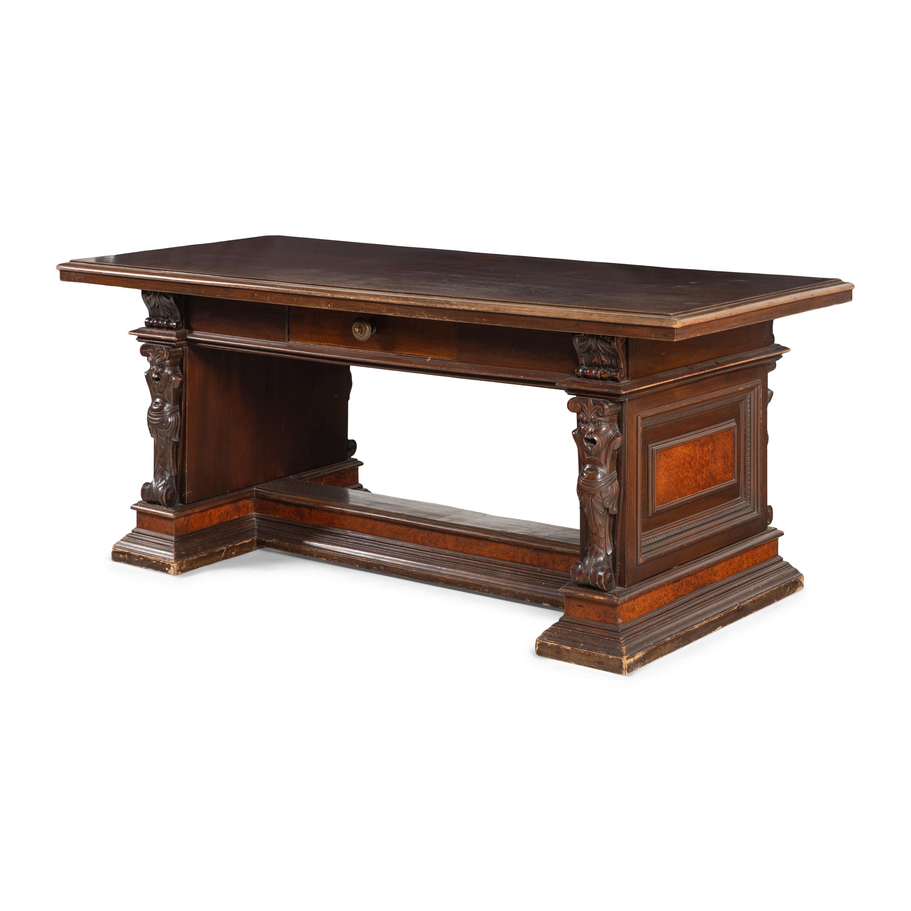 An Italian Walnut Library Table