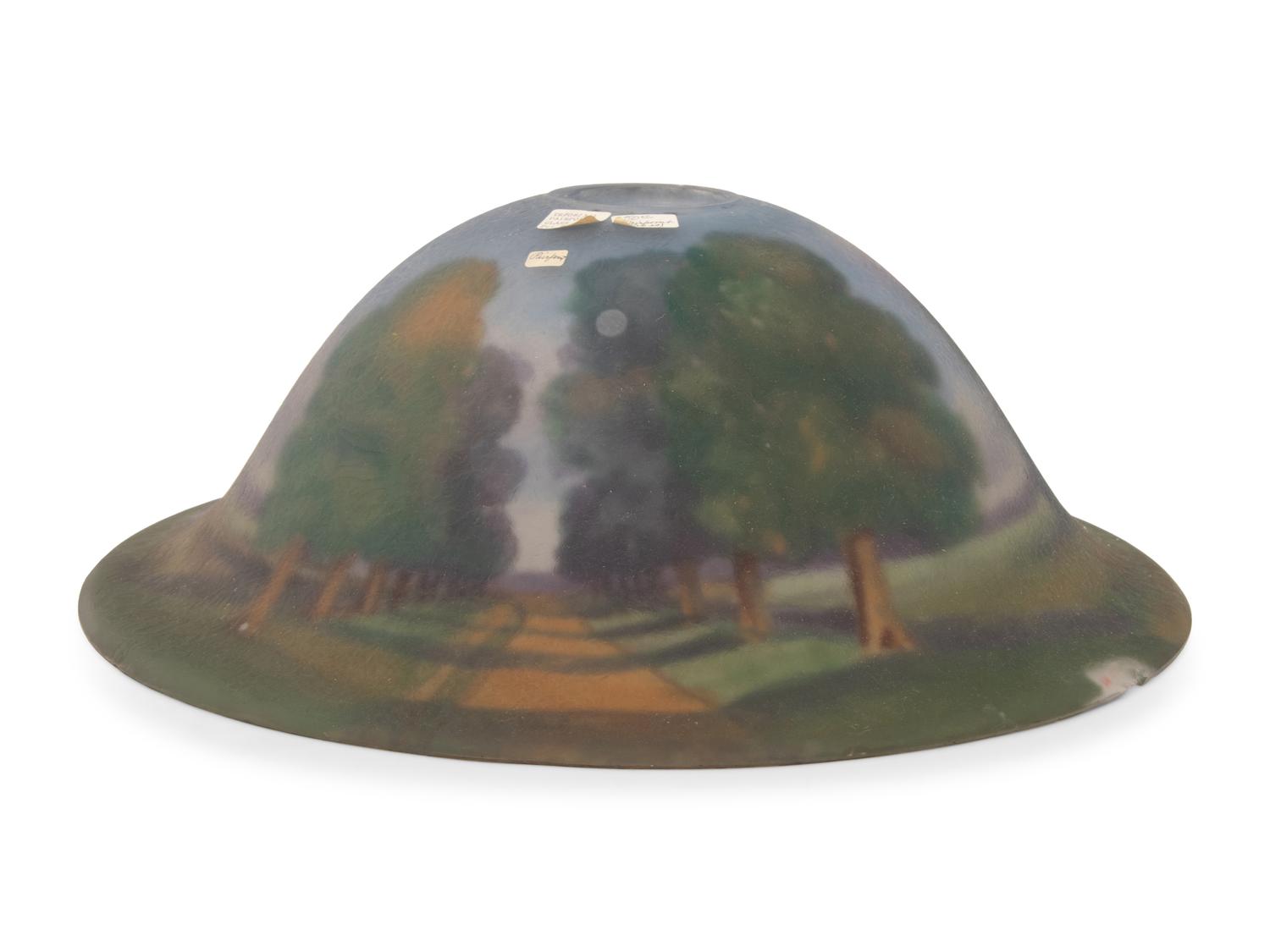 A Pairpoint Glass Reverse Painted Lamp Shade