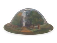 A Pairpoint Glass Reverse Painted Lamp Shade