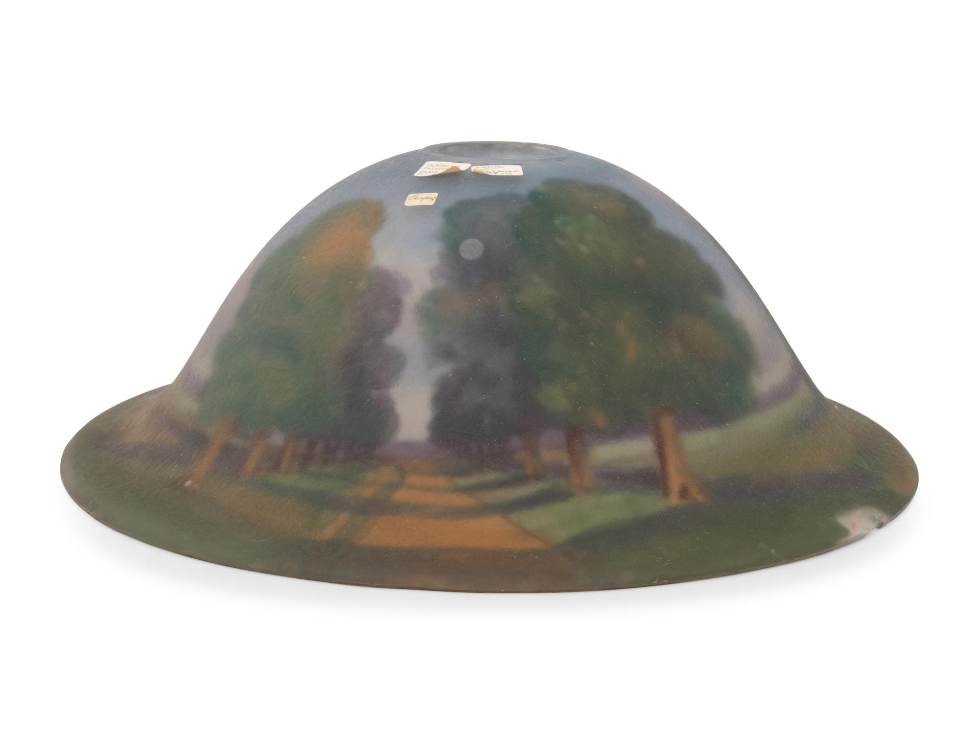 A Pairpoint Glass Reverse Painted Lamp Shade