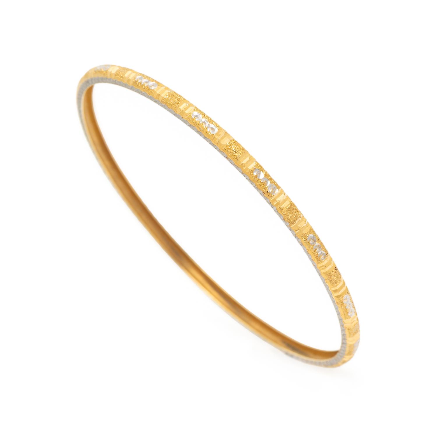 HIGH KARAT BICOLOR GOLD BANGLE BRACELET