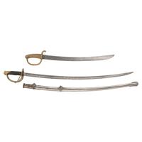 Two Swords: Unmarked Model 1860 Light Cavalry Saber & Continental Briquet