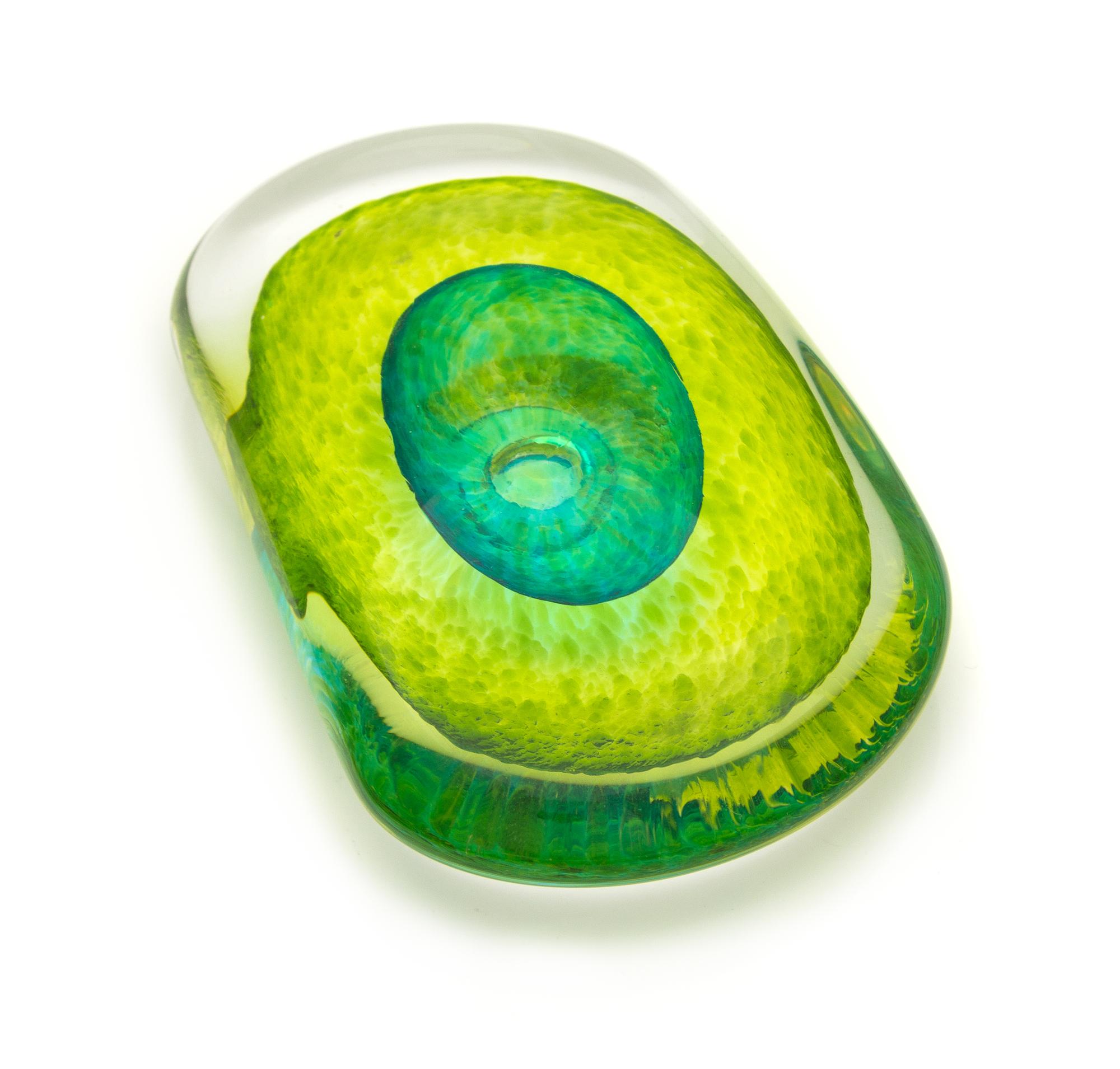 A Green American Paperweight Width 5 1/2 inches