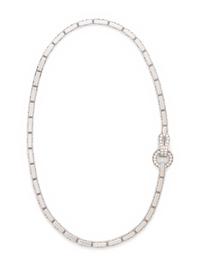 CARTIER, WHITE GOLD AND DIAMOND 'AGRAFE' NECKLACE