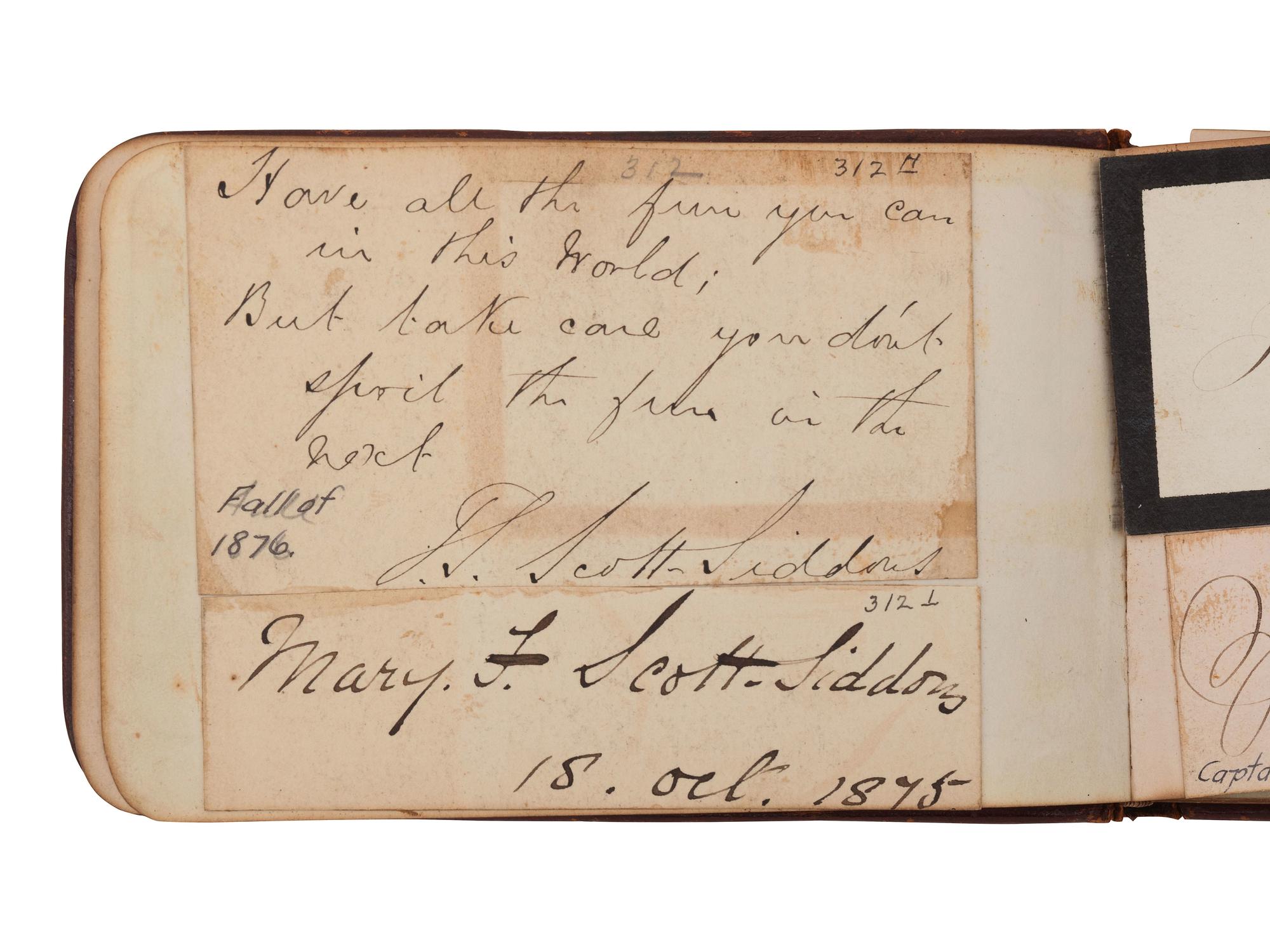 HAYES, Rutherford B. (1822-1893). Autograph book featuring signature of Hayes ("R.B. Hayes"), as President, and members of his cabinet and the 45th US Congress.