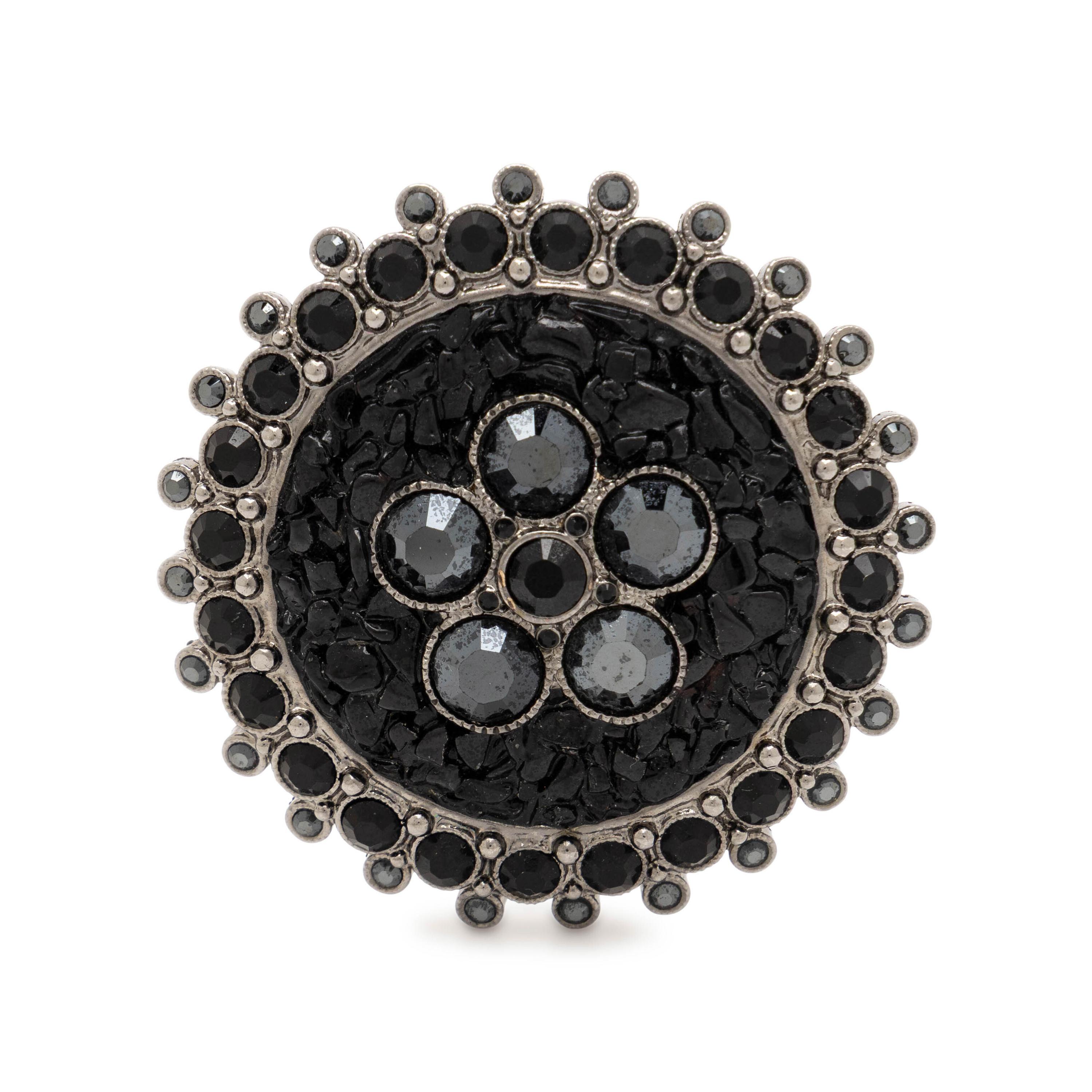 Chanel, Black Rhinestone Brooch