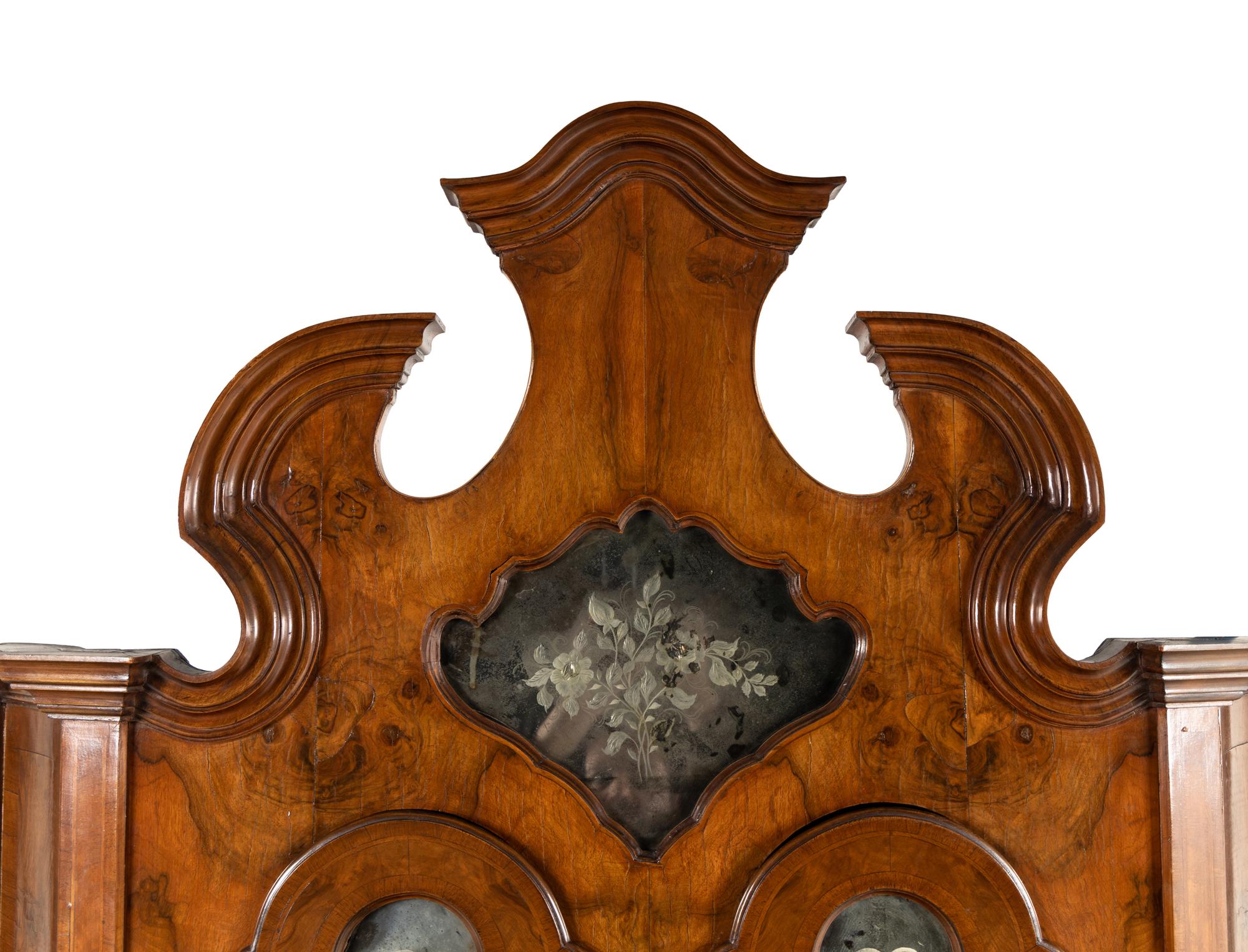 A Venetian Walnut Bureau Bookcase