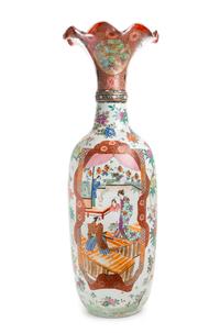 A Japanese Kutani Fluted Vase Height 42 inches. — 20TH CENTURY