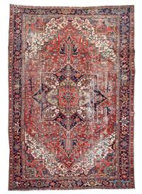 A Heriz Wool Rug, 12 feet 4 inches x 8 feet 11 inches.
