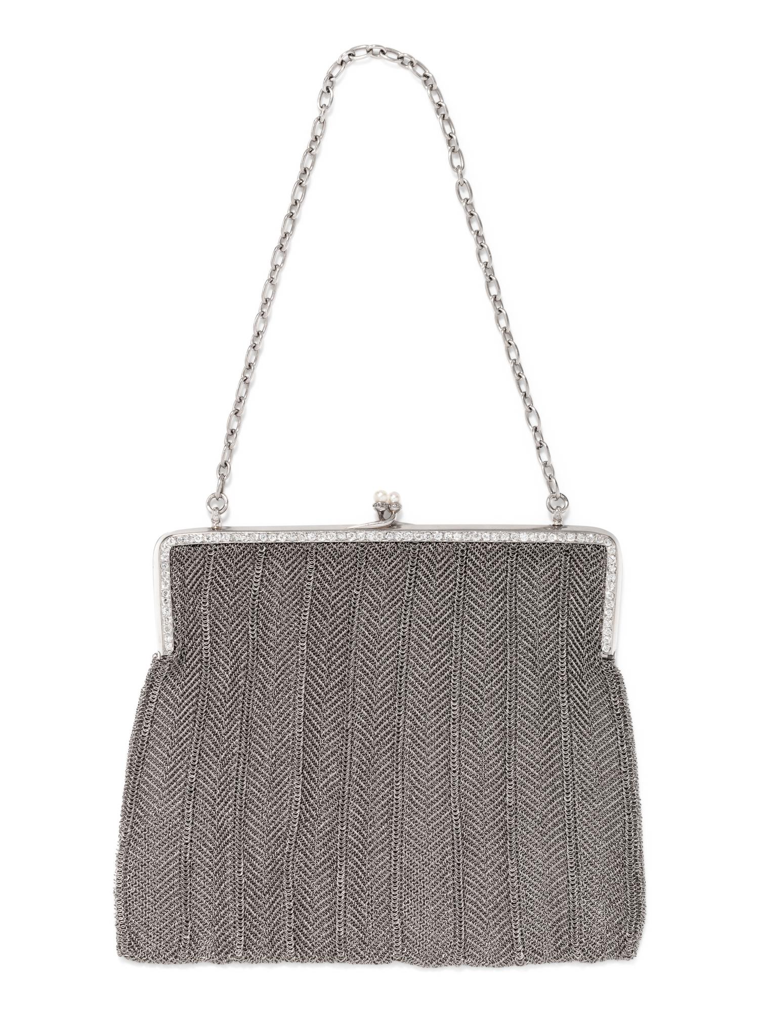FRENCH, BELLE ÉPOQUE, PLATINUM AND DIAMOND PURSE