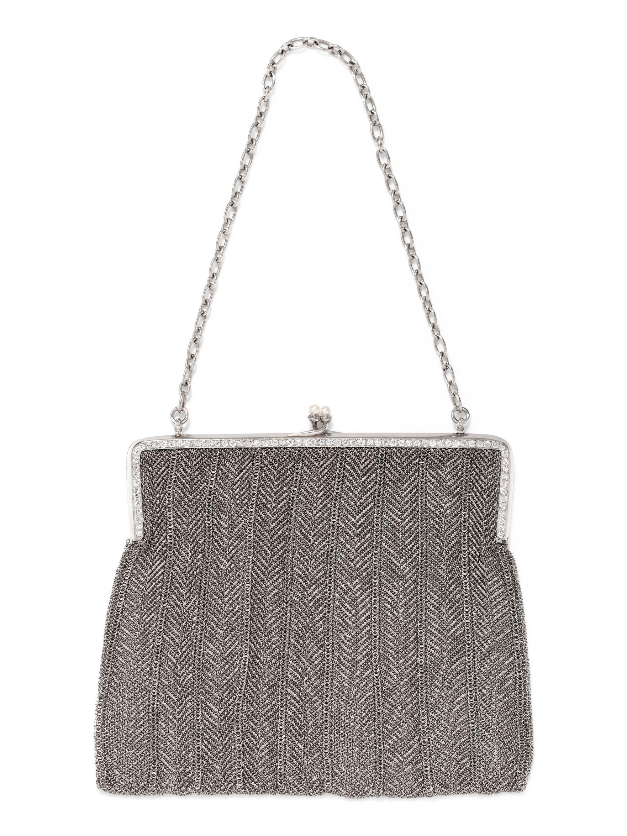 FRENCH, BELLE ÉPOQUE, PLATINUM AND DIAMOND PURSE