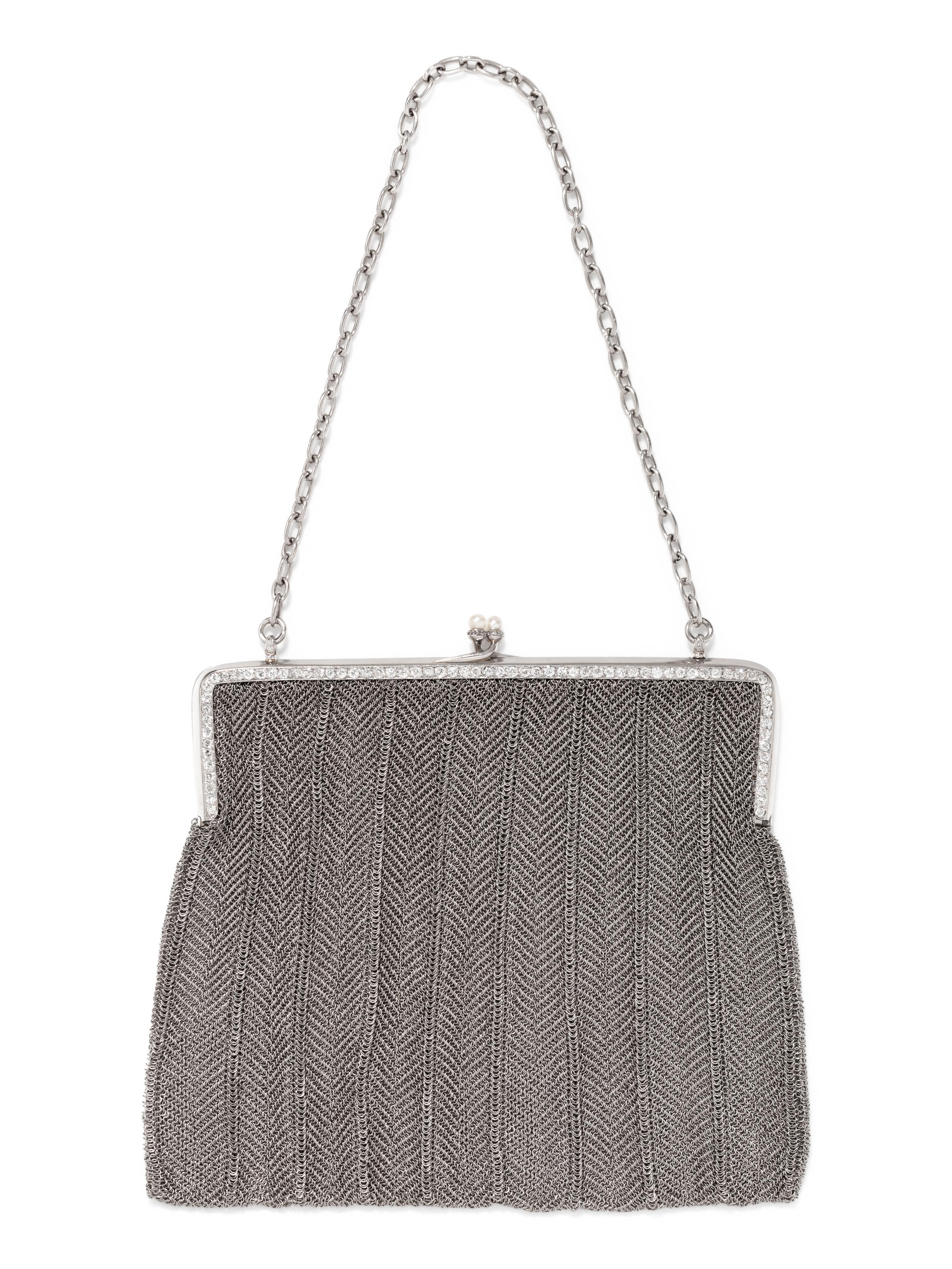 FRENCH, BELLE ÉPOQUE, PLATINUM AND DIAMOND PURSE