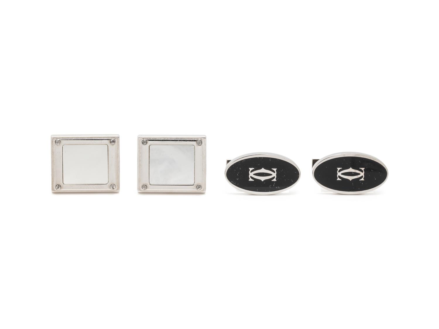CARTIER, TWO PAIRS OF CUFFLINKS