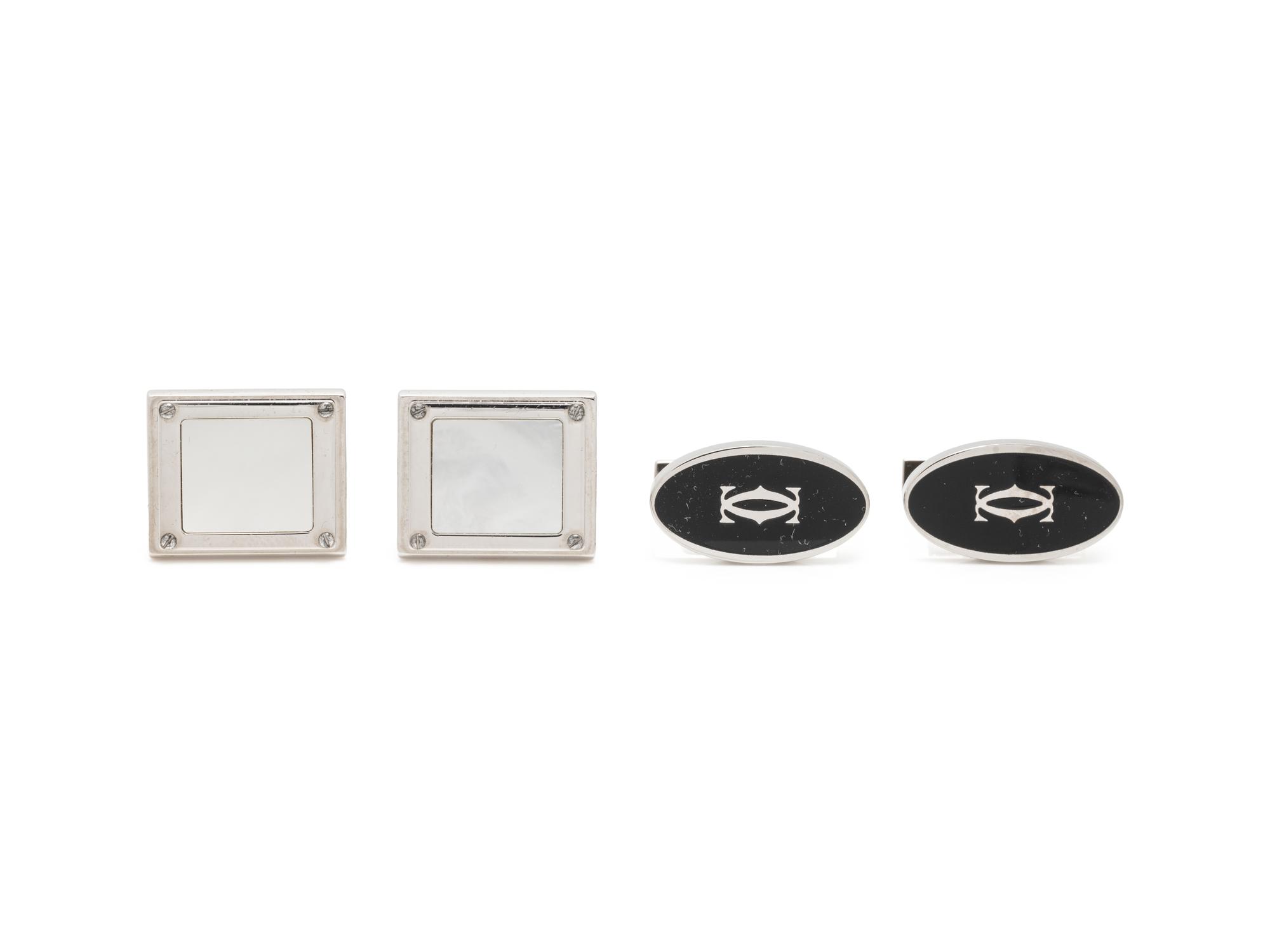 CARTIER, TWO PAIRS OF CUFFLINKS