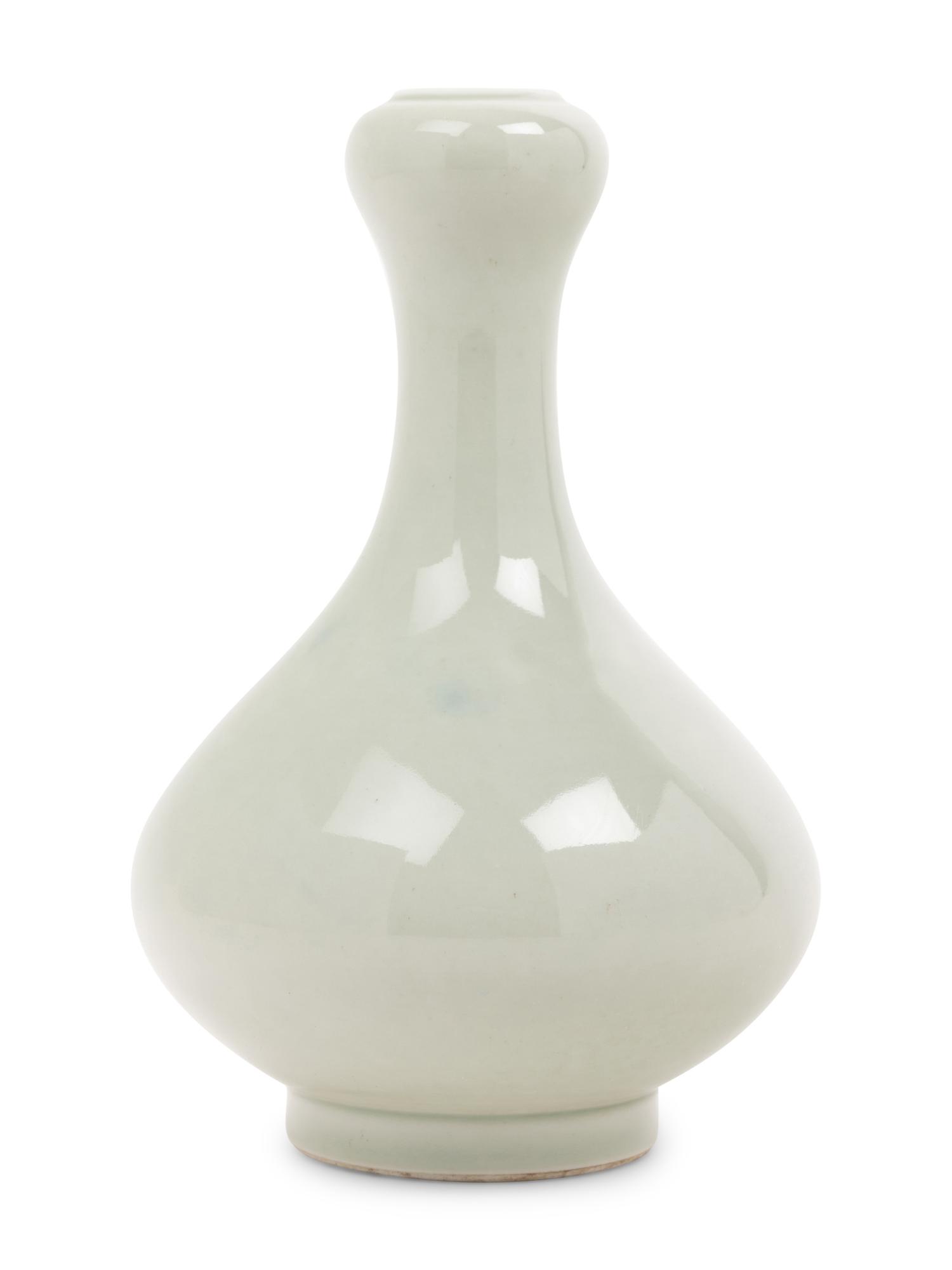 A Chinese Celadon Glazed Garlic-Mouth Vase