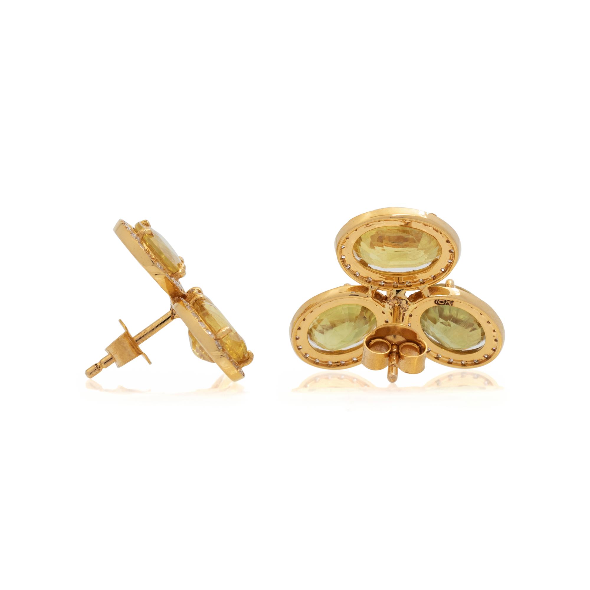 YELLOW SAPPHIRE AND DIAMOND EARRINGS