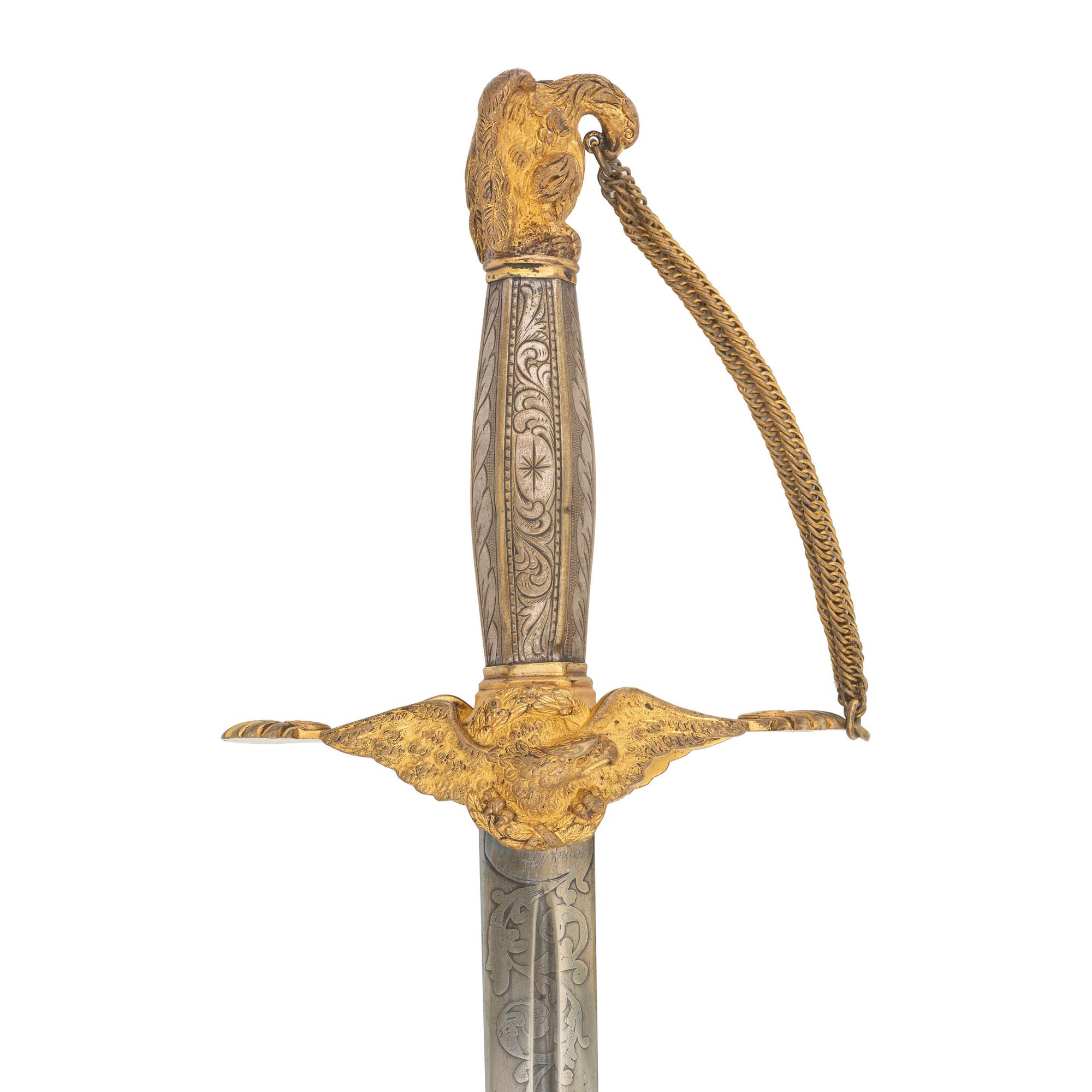 Ames Silver Gripped Gilt Eagle Pommel Presentation Sword to James Huston of the 69th NYSM - KIA at Gettysburg with the 82nd NY Infantry