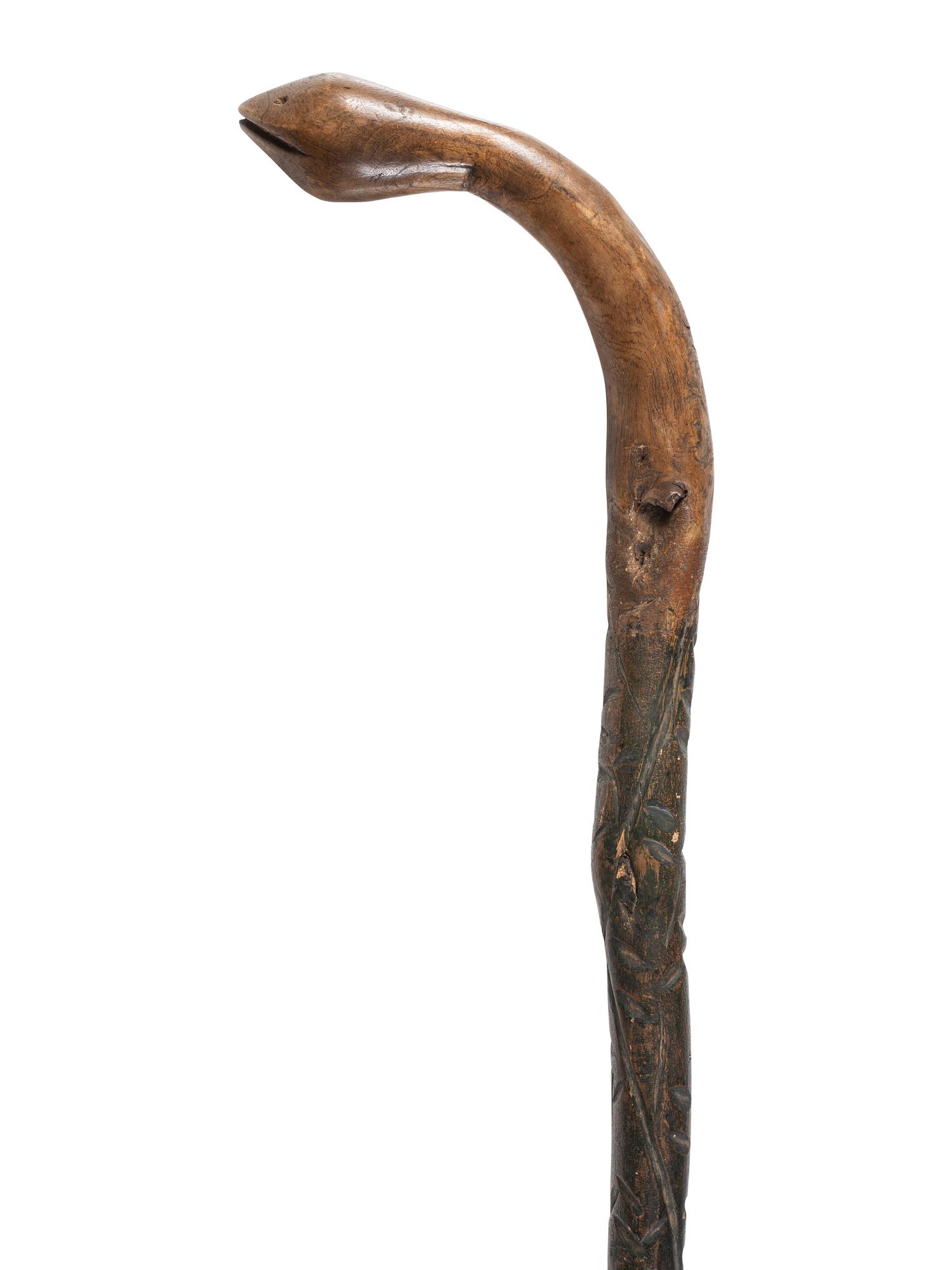 Northeastern Chip-Carved Effigy Cane